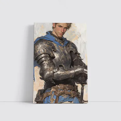 Knight Warrior Blue Cape Fantasy Art