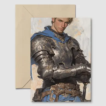 Knight Warrior Blue Cape Fantasy Art