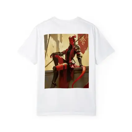 Red Devil Knight Woman Fantasy Art