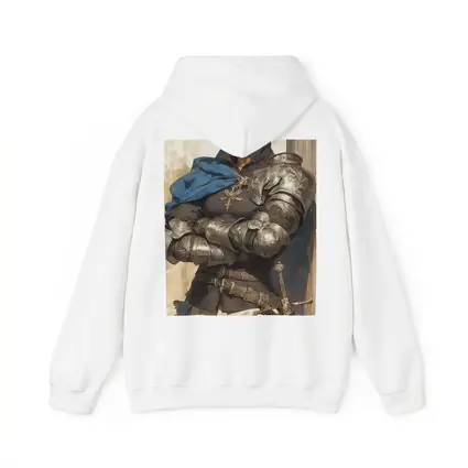 Medieval Knight Silver Armor Blue Cape Fantasy