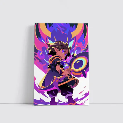 Anime Mage Child With Magic Staff Purple