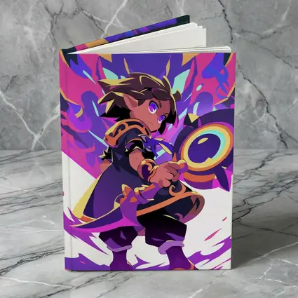 Anime Mage Child With Magic Staff Purple