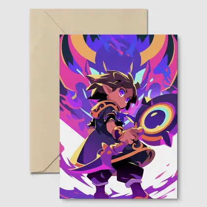 Anime Mage Child With Magic Staff Purple