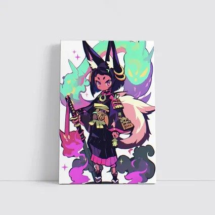 Anime Fox Girl Warrior Fantasy Art