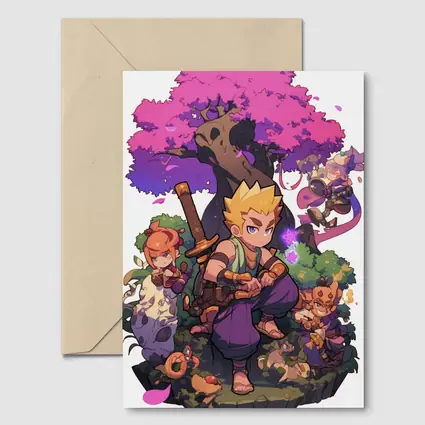 Anime Warrior Boy Fantasy Forest Adventure