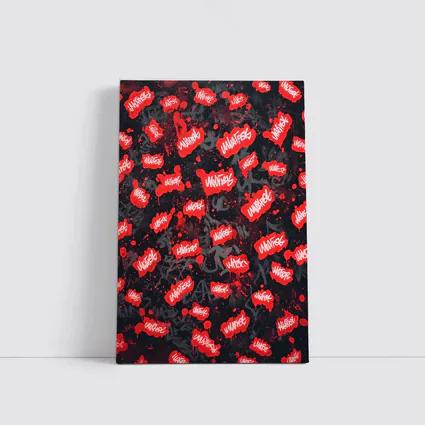 Red Graffiti Tags Black Dark Background
