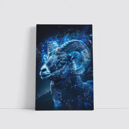 Aries Ram Glowing Blue Constellation Night Sky