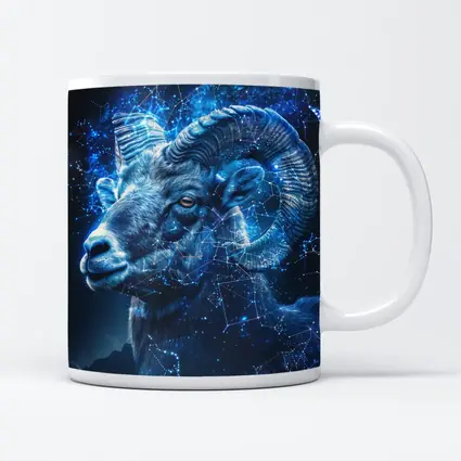 Aries Ram Glowing Blue Constellation Night Sky