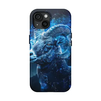 Aries Ram Glowing Blue Constellation Night Sky