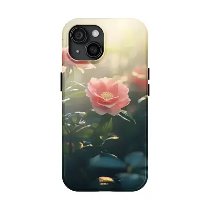 Pink Roses Garden Soft Sunlight Bokeh