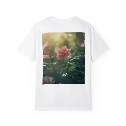 Pink Roses Garden Soft Sunlight Green Bokeh