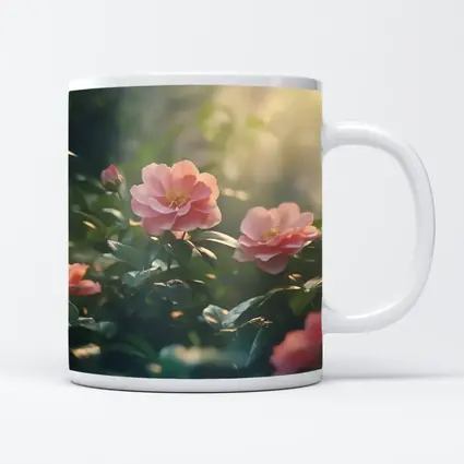 Pink Roses Blooming in Sunlit Garden