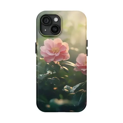 Pink Roses Blooming in Sunlit Garden