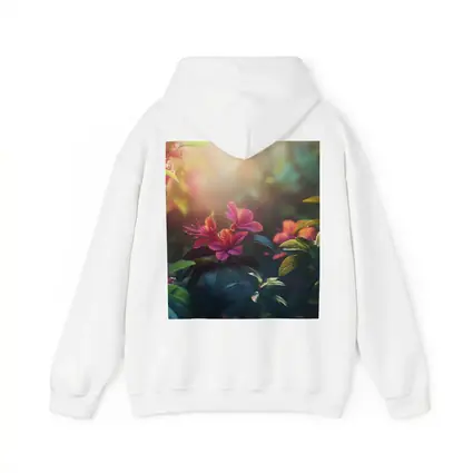 Hibiscus Flowers Glowing Sunlit Garden Scene