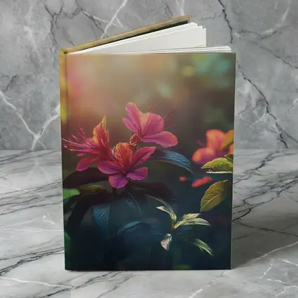 Hibiscus Flowers Glowing Sunlit Garden Scene