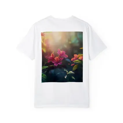 Hibiscus Flowers Glowing Sunlit Garden Scene