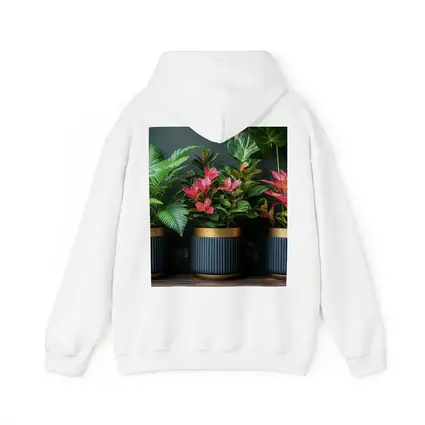 Tropical Plants Dark Navy Gold Pots