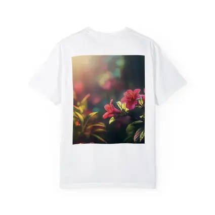 Pink Tropical Flowers Warm Sunlit Garden