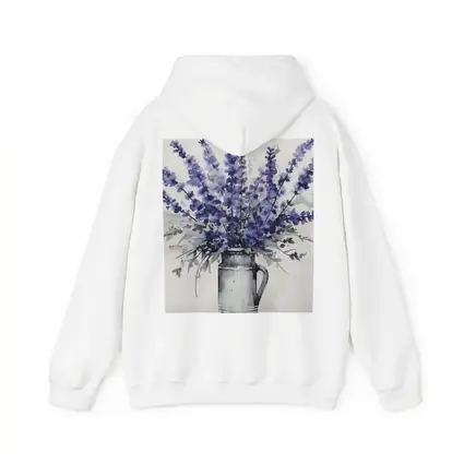 Lavender Bouquet Watercolor Rustic Jug White