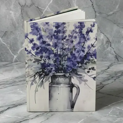Lavender Bouquet Watercolor Rustic Jug White