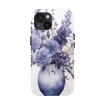 Purple Roses Lavender Bouquet Watercolor White Background