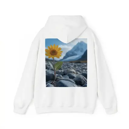 Sunflower Growing Rocky Mountain Glacier Landscape