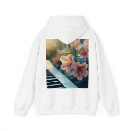 Pink Lilies Blooming Over Piano Keys