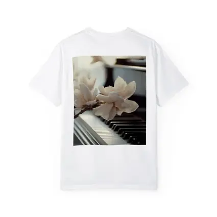 Magnolia Branch Resting On Grand Piano Keys