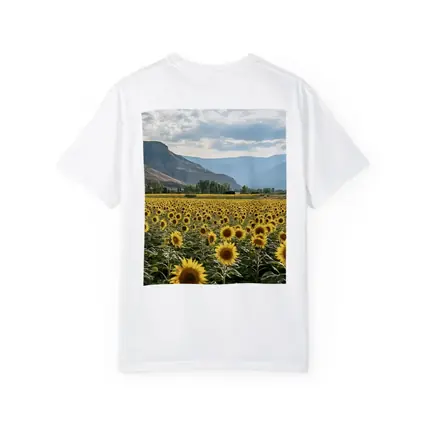 Sunflower Field With Mountain Valley Background
