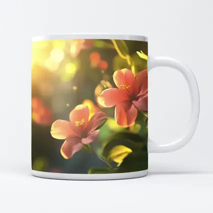 Pink Hibiscus Flowers Soft Sunlight Bokeh
