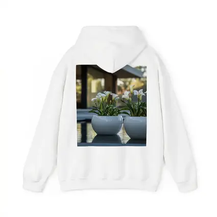 White Calla Lilies Modern Poolside Architecture