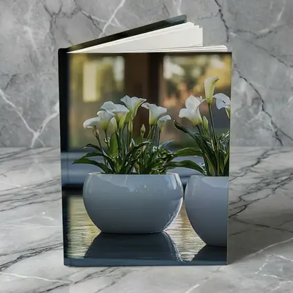 White Calla Lilies Modern Poolside Architecture