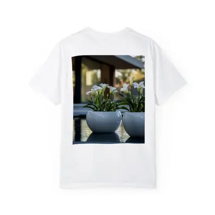 White Calla Lilies Modern Poolside Architecture