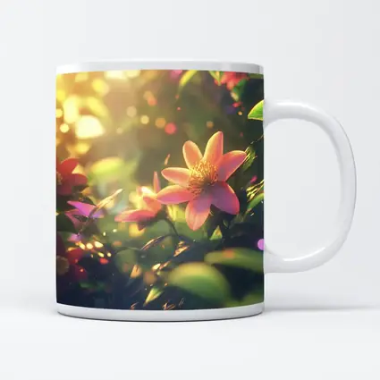 Pink Flowers Blooming In Sunny Garden