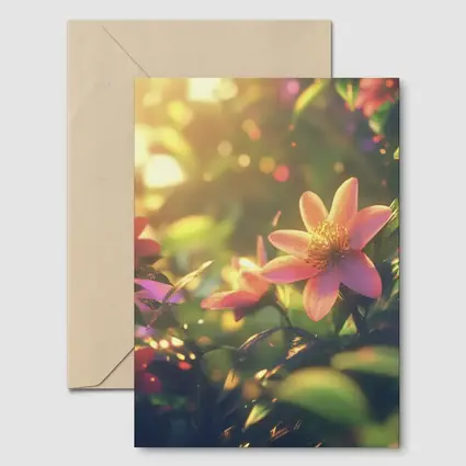 Pink Flowers Blooming In Sunny Garden