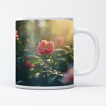 Pink Roses Blooming in Sunny Garden