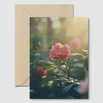 Pink Roses Blooming in Sunny Garden