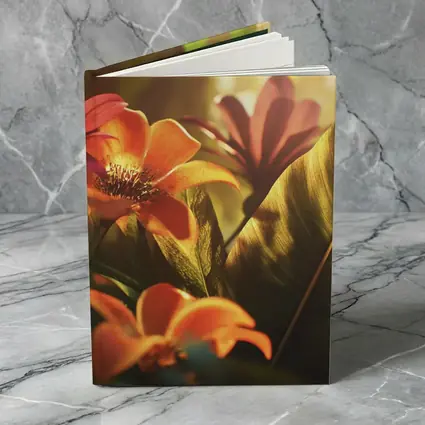 Tropical Flowers Warm Sunlit Garden Scene