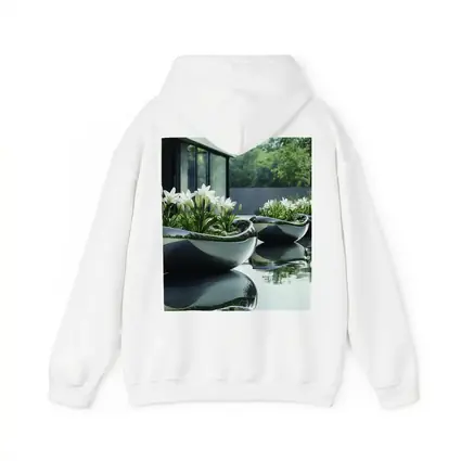 Modern Stone Planters White Lilies Poolside