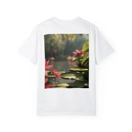 Pink Lotus Flowers Floating on Serene Pond