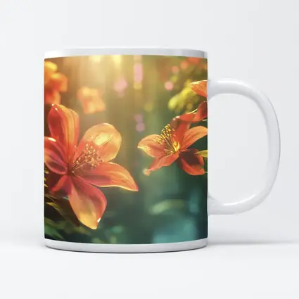 Orange Lilies Blooming in Sunlit Forest