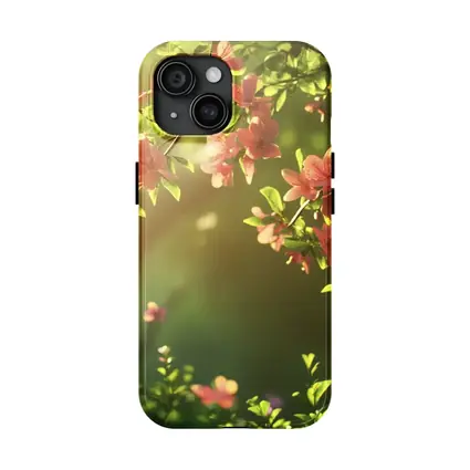 Pink Cherry Blossoms Soft Green Garden Background