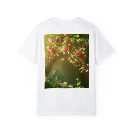 Pink Cherry Blossoms Soft Green Garden Background