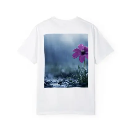 Purple Flower Standing Alone In Rain