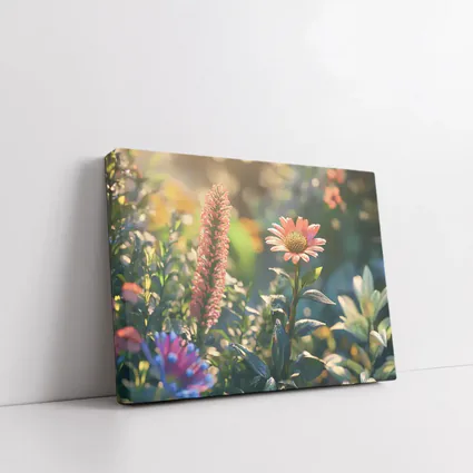 Pink Gerbera Daisy Garden Sunlit Scene