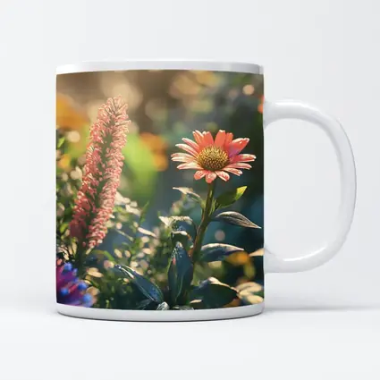 Pink Gerbera Daisy Garden Sunlit Scene