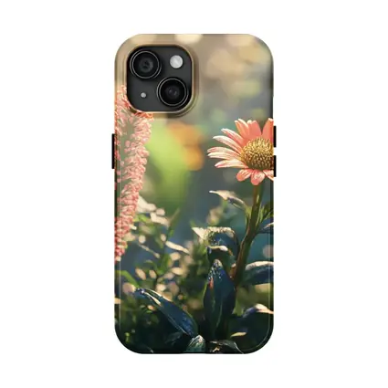 Pink Gerbera Daisy Garden Sunlit Scene