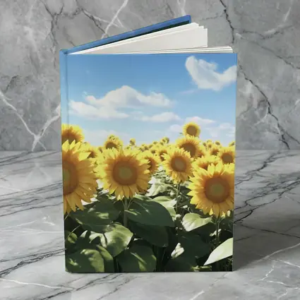 Sunflower Field Under Bright Blue Sky
