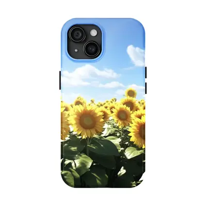 Sunflower Field Under Bright Blue Sky