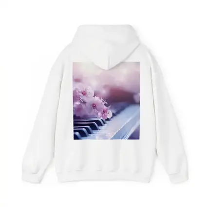 Cherry Blossoms Resting On Piano Keys